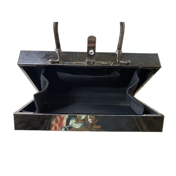 Elegant Black Box Clutch with Gold Accents - Picture 9 of 9